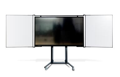 Klappschiebe-Display-mobil-Klappen-offen-weiß