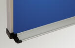 Detail Pylonen-Klappschiebetafel Stahlemaille Blau Flügel-Auffangrinne