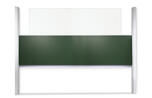 Hörsaal-Langwandtafel mit Pylonen, grün, mit Projektionsfläche