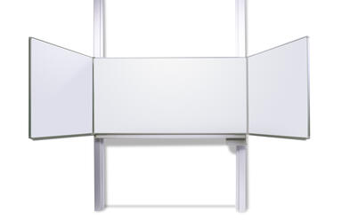 Klappschiebetafel mit Pylonen, weiß