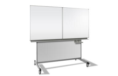 Klappschiebetafel-fahrbar-Unterbau-Weiss