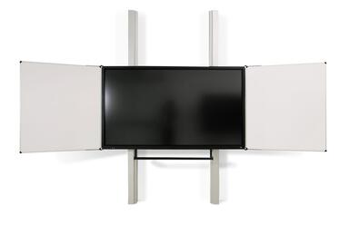 Interaktives Touch-Großdisplay mit Klappschiebetafel, Weiß
